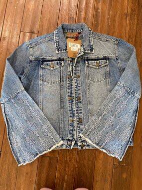 Embroidered Light Wash Denim Jacket